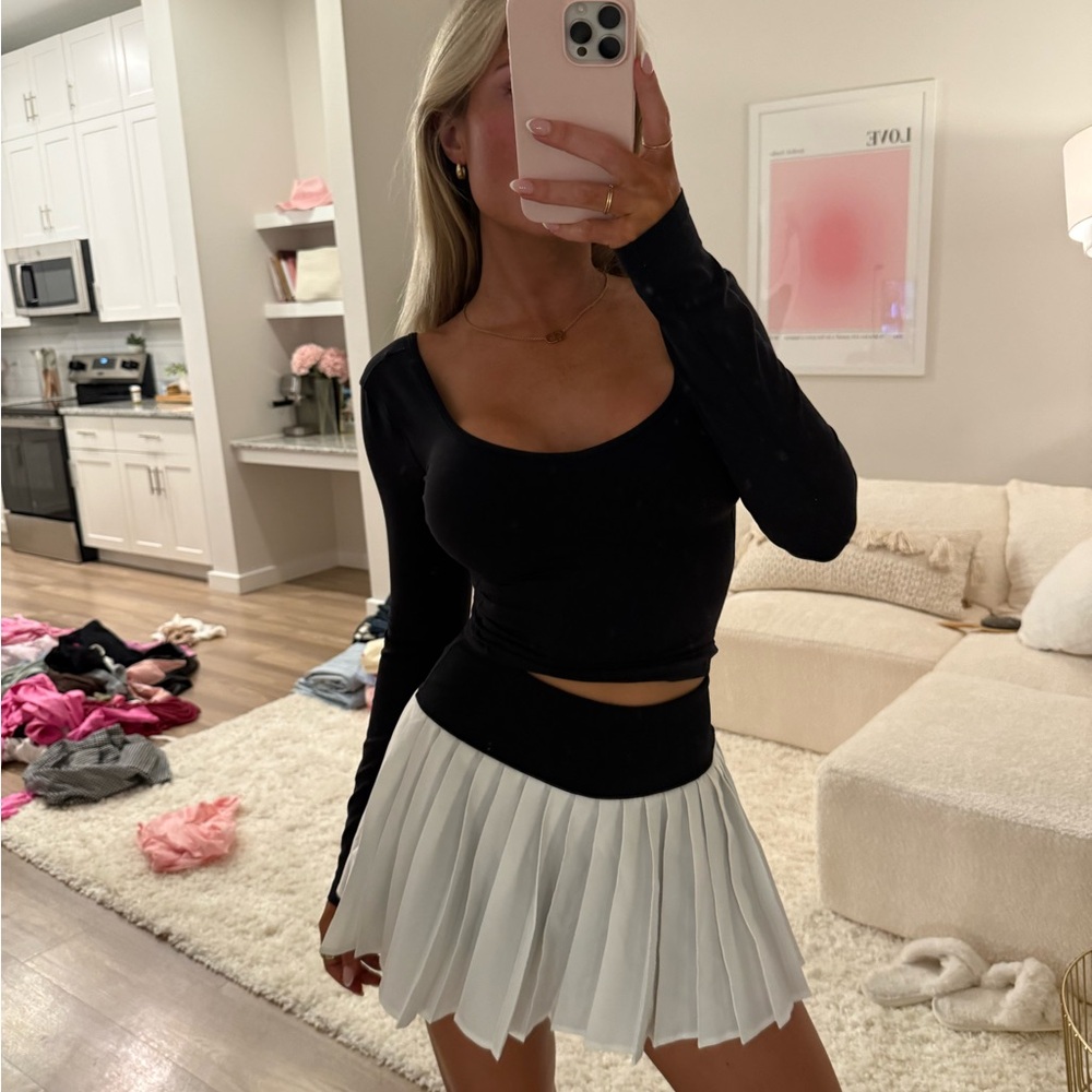 White Pleated Athletic Skirt